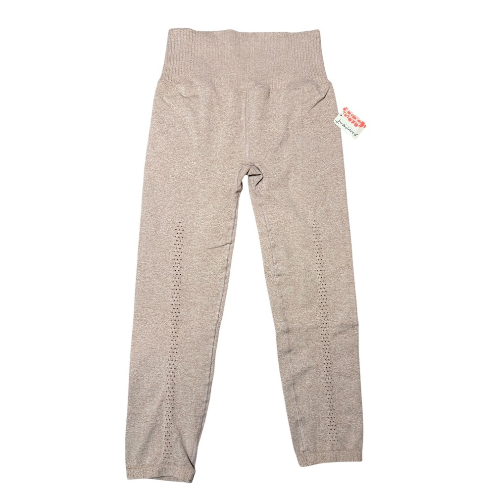 New Free People Movement Good Karma Leggings Beige Heather High Rise M/L
